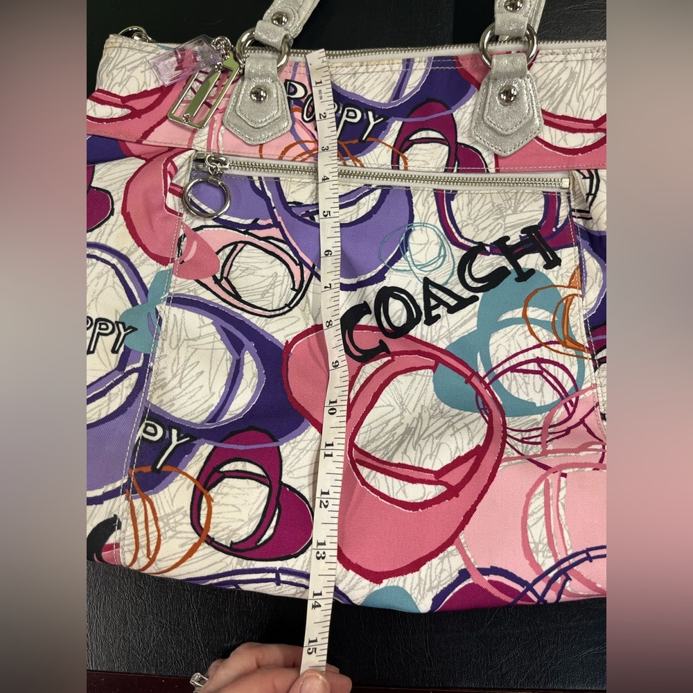 Coach 2011 Poppy Graffiti Glam Tote Multicolor Signature Bag 17829 - Picture 13 of 13